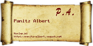 Panitz Albert névjegykártya